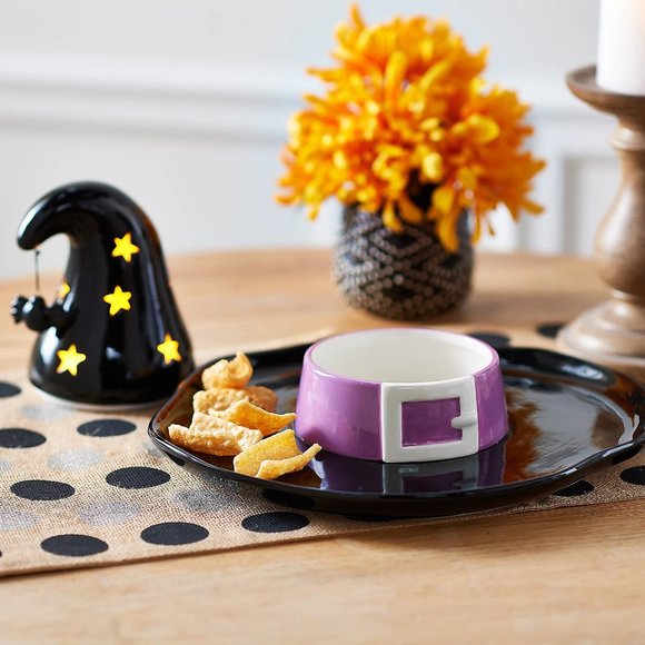 NEW Mr. Halloween Illuminated Witch's Hat Chip and Dip Bowl - Picture 3 of 3